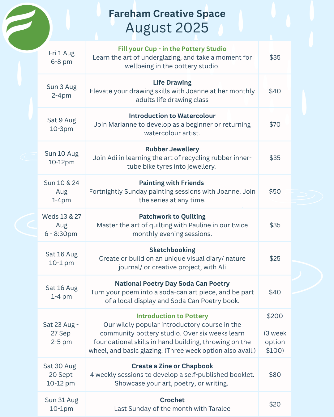 August 2025 Programme
